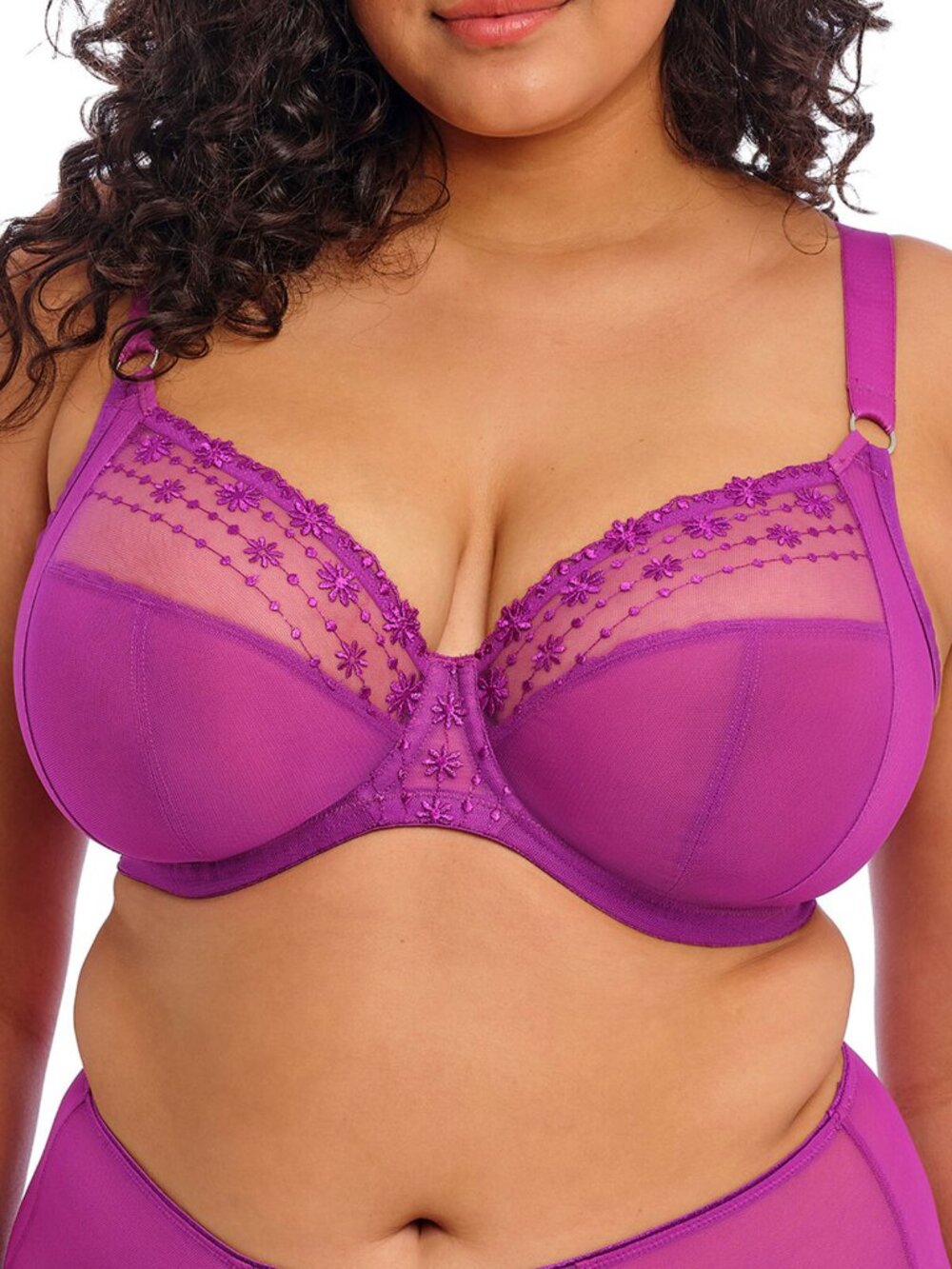 Elomi Matilda EL8900 Plunge Bra 40G Hollyhock Purple Underwire NWOT